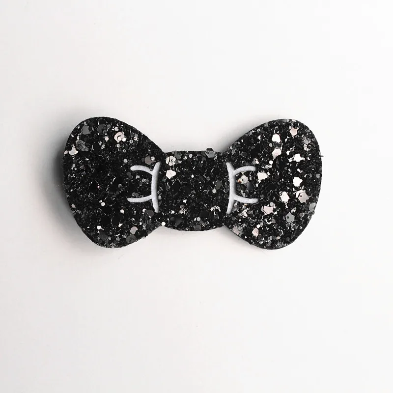 New Korean Style Princess Girls Glitter Felt Hair Clips Bows 7cm Hair Bows Gold Silver Toddlers Barrettes 20pc/lot Hairpins - Image 5