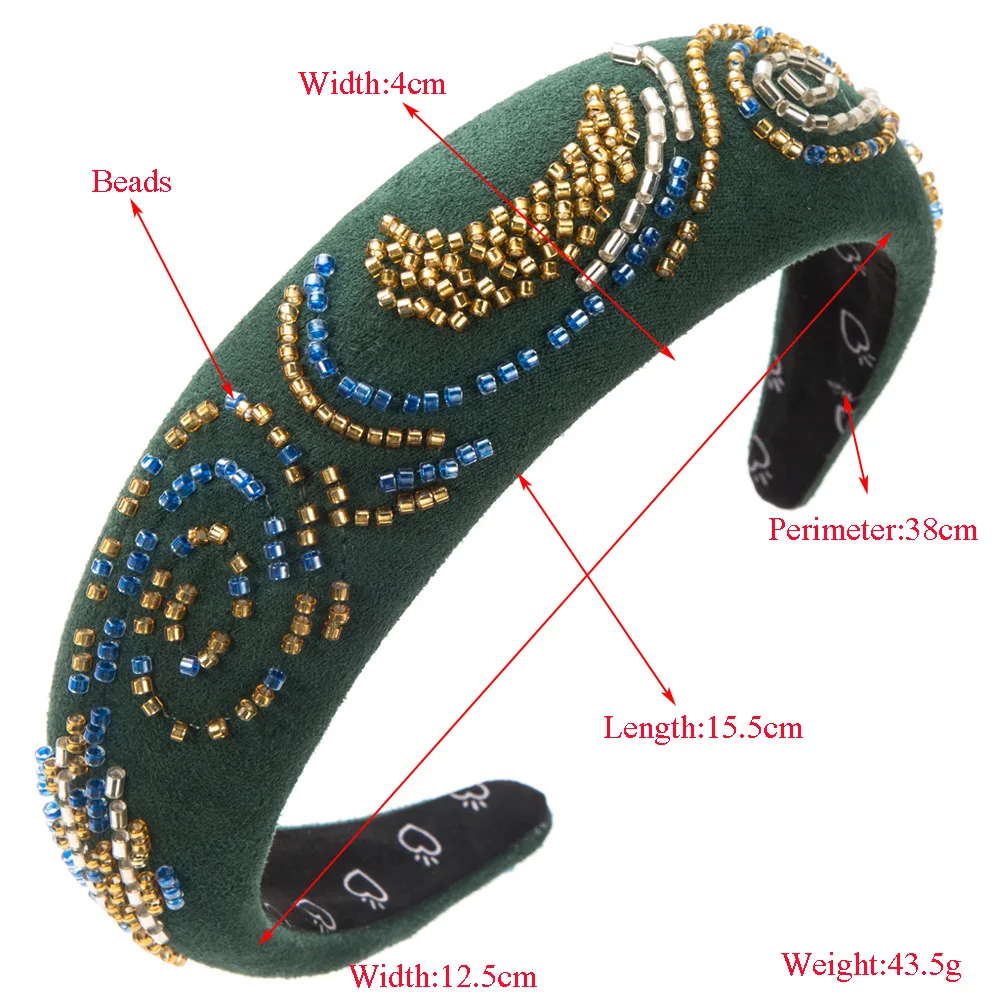 New Hand-Stitched Bead Headband - Image 2