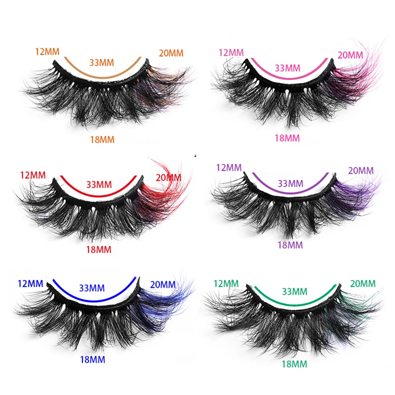 10/7/5 pairs Colorful False Eyelashes 3D Mink Colored - Image 3